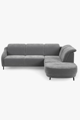 Ecksofa L-Form modern Komfort Sofa Stoff grau verstellbare